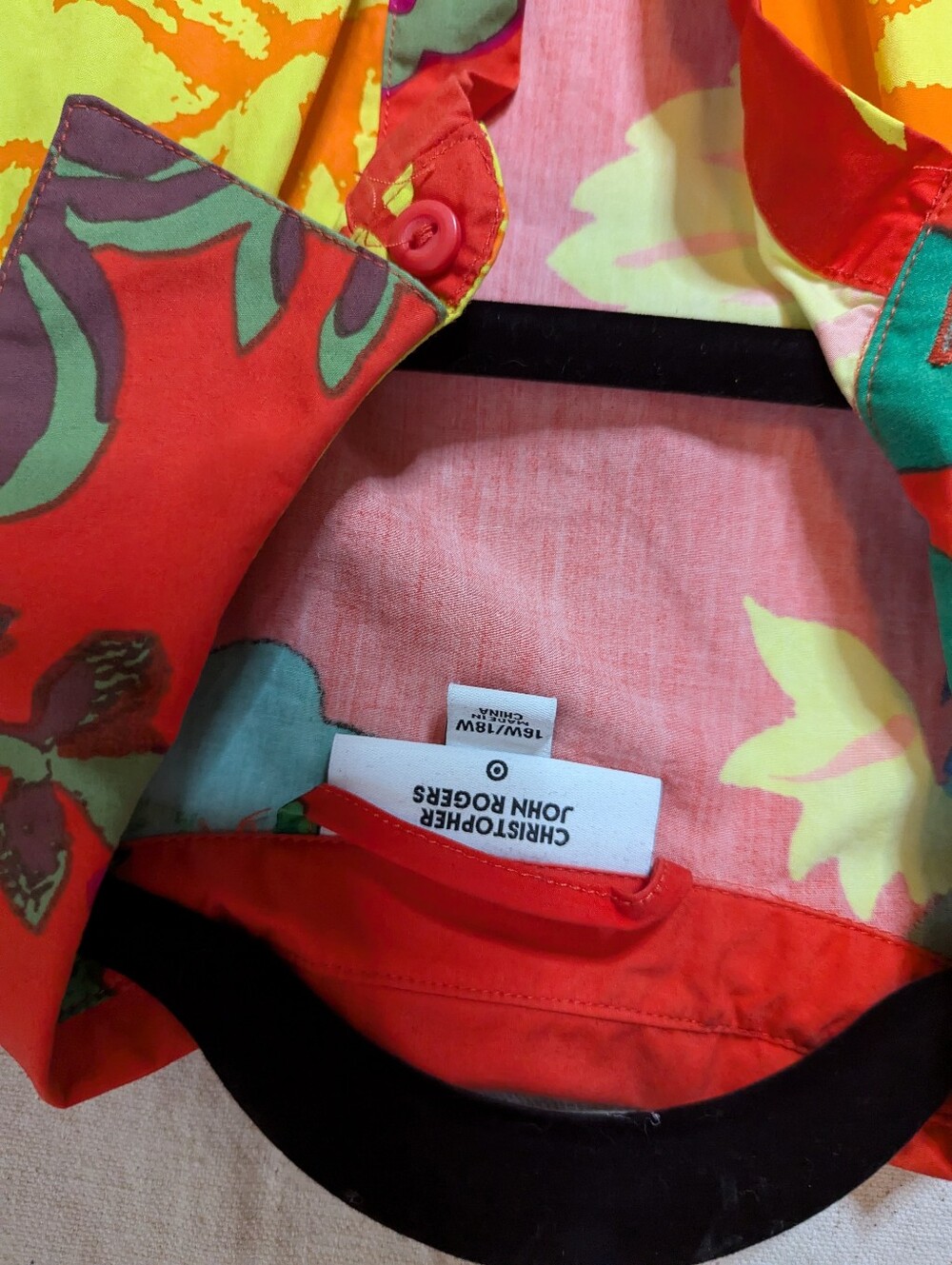 Christopher John Rogers Vibrant Orange Floral Maxi Dress 16W/18W - Picture 6 of 6